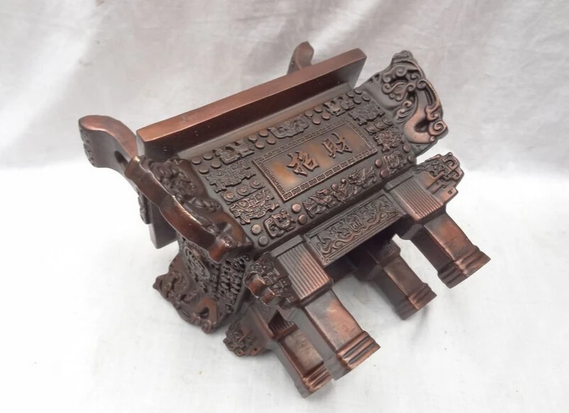 song voge gem S3581 10&quot Chinese Pure Bronze Buddhism Dragon Beast Statue Ding Incense Burner Censer | Дом и сад