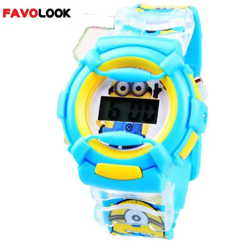 Миньон дети смотрят 3D мультфильм часы Гадкий я милые цифровые Montre Enfant Relojes para