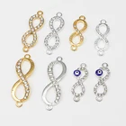 Цифровой 8 Золотой символ бесконечности металлический Шарм соединитель аксессуары браслет ожерелье ювелирные изделия DIY производство