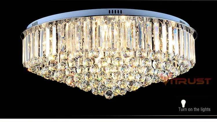 Роскошные хрустальные люстры, Потолочные светильники Светильник ing Lustre простой атмосферный Хрустальный потолочный светильник для гостиной