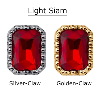 Light Siam Прямоугольная форма стеклянные стразы с гнездом коготь пришить Кристалл СТРАЗА под камень алмаз медь основа пряжки Свадебные украшения - Цвет: Light Siam