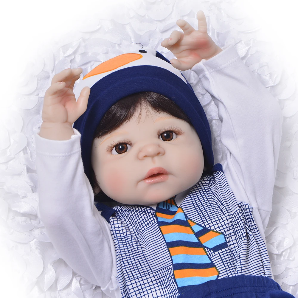 Реалистичные куклы для новорожденных 23 дюйма полностью силиконовые виниловые