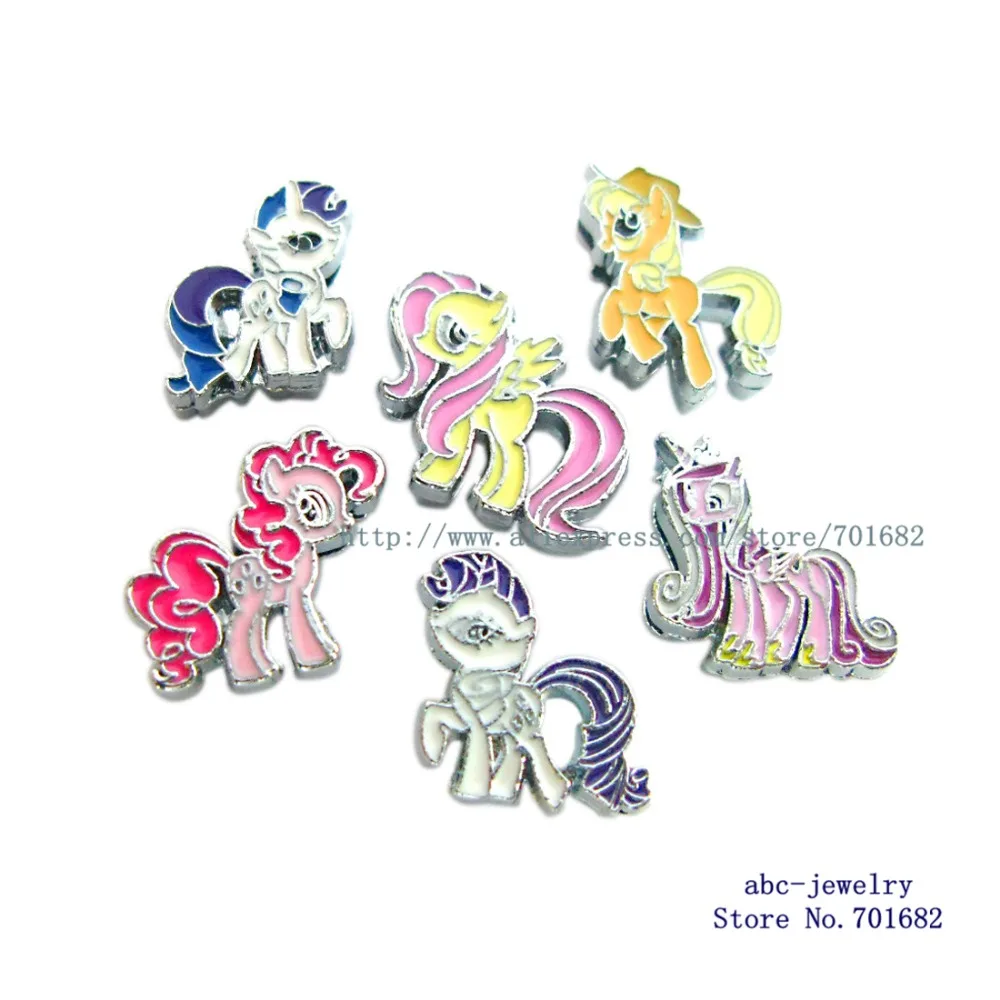 Новый дизайн 8 мм Шармы для слайдов Мультяшные персонажи лошадь SL0309 10 шт. оптовая