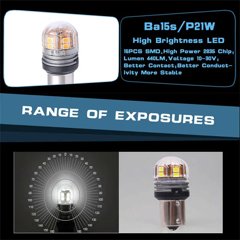 P21W led 1156 автомобильный светильник s S25 BA15S 7506 SMD Белая сигнальная лампа