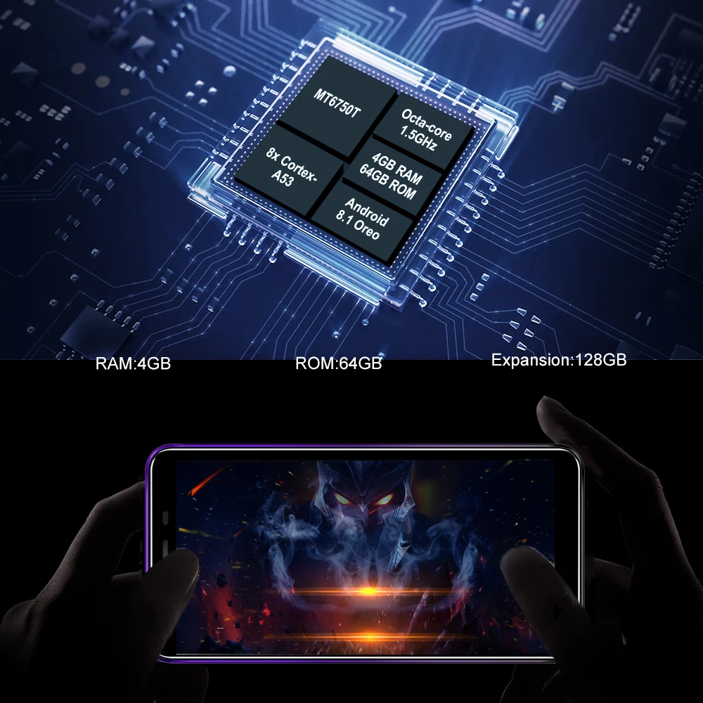 Oukitel U25 Pro 5," 2.5d Incell дисплей 13mp+ 2mp/5mp Android 8,1 мобильный телефон Mt6750t Восьмиядерный 4g 64g отпечаток пальца смартфон