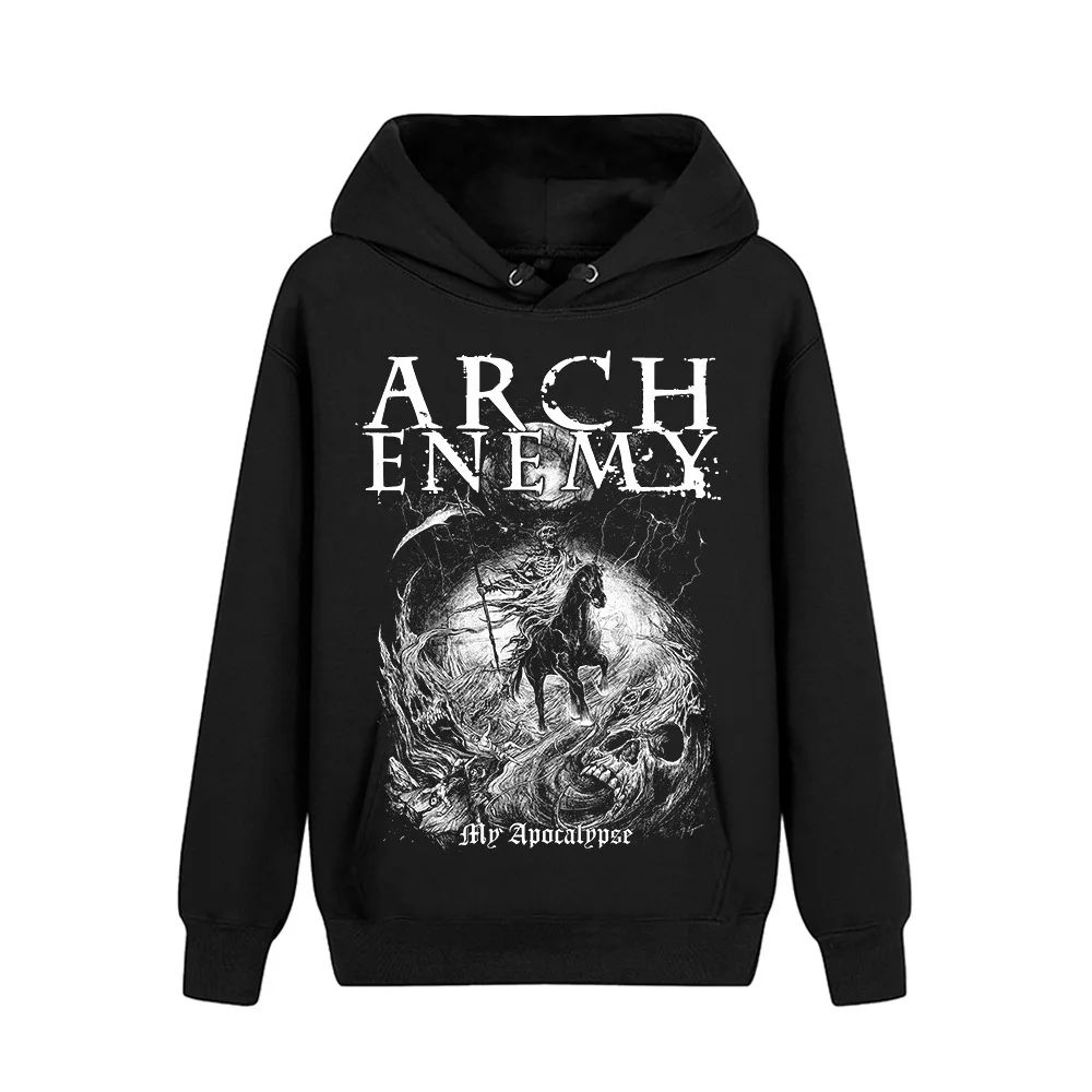 

8 Designs Sweden Arch Enemy Cotton Rock Hoodies Winter Jacket Punk Heavy Death Metal Black Men Women Pollover Skull Sweatshirt