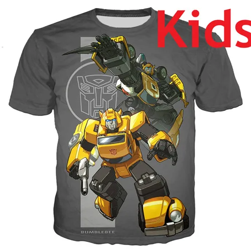 kids t shirt PLstar Cosmos/одинаковые комплекты для семьи; футболки для мальчиков с 3D принтом робота; летние детские футболки с автоботами; детские летние топы - Цвет: kids t shirt