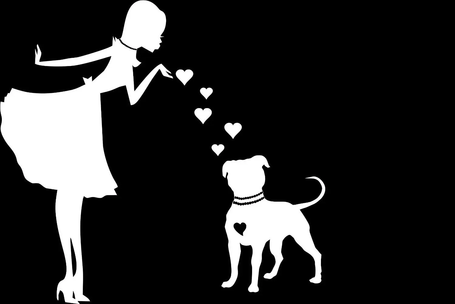 

PITS and PEARLS PITBULL Dog Vinyl Car Decal, Laptop Decal, Car Window Wall Sticker | White | 6 X 6 In | CCI184