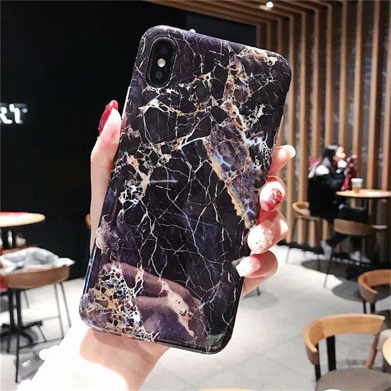 Lovebay чехол для телефона для iPhone 6, 6s, 7, 8 Plus, X, XR, XS Max, Модный Цветной мраморный Мягкий ТПУ силиконовый чехол для iPhone X, чехол для телефона, Fundas - Цвет: T1