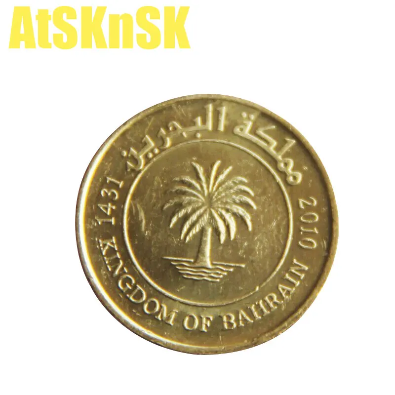 AtSKnSK 1 шт. сувенирные монеты 19 мм Bahrian 10 наполняет монет Азиатский Коллекционные