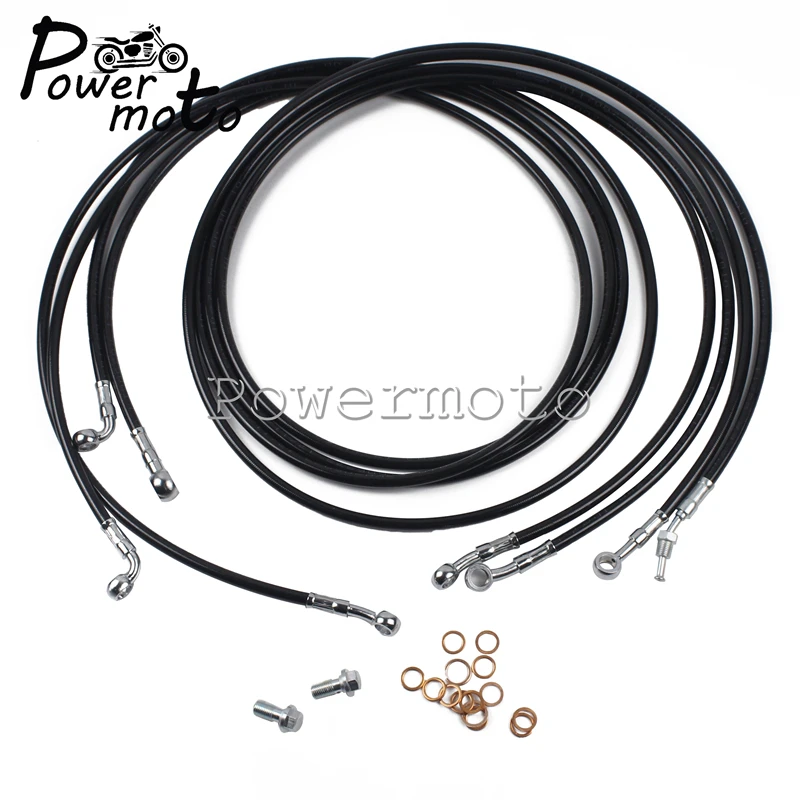 Мотоциклетный 10-12 &quotнержавеющий черный руль APE Cable комплект тормозной линии для