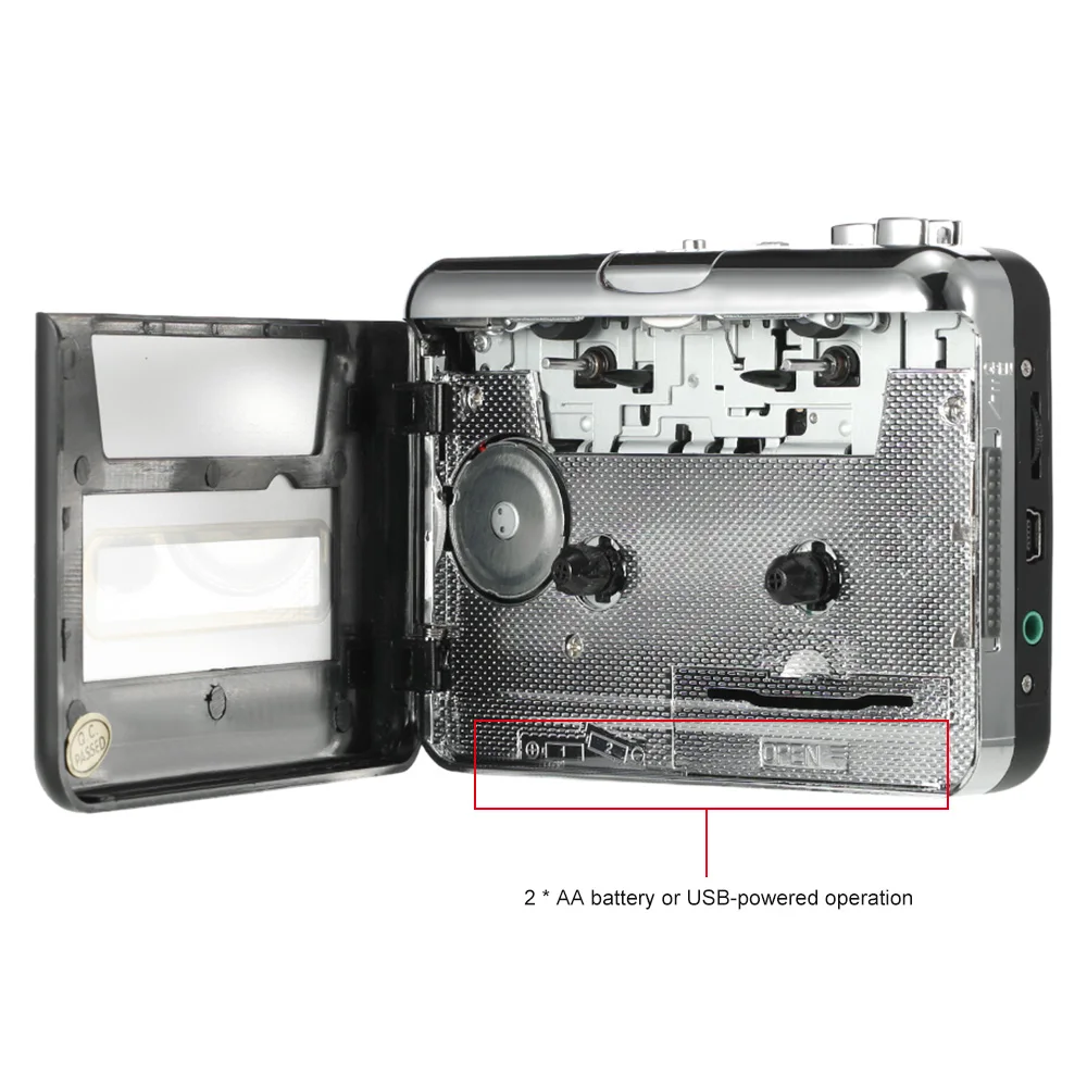 USB Cassette Capture Tape-to-MP3 Converter into Computer Stereo HiFi Sound Quality Mega Bass Audio Music Player | Электроника