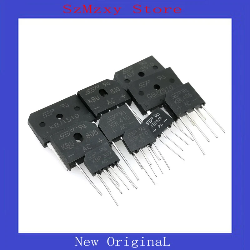 

20PCS/LOT 10valuesX2=20PCS KBL410 KBP206 KBP210 KBL406 KBU808 KBJ1510 KBU810 GBJ2510 KBJ3510 Bridge Rectifier