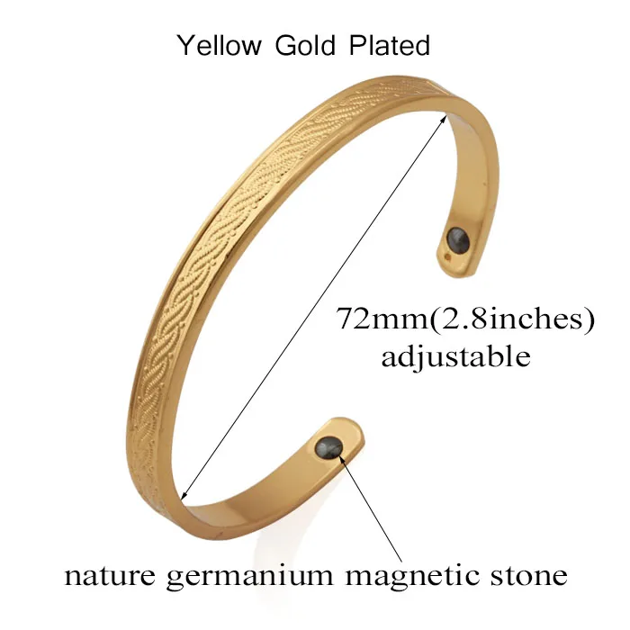 Модный мужской браслет золотого цвета с магнитной энергией турмалиновый магнит