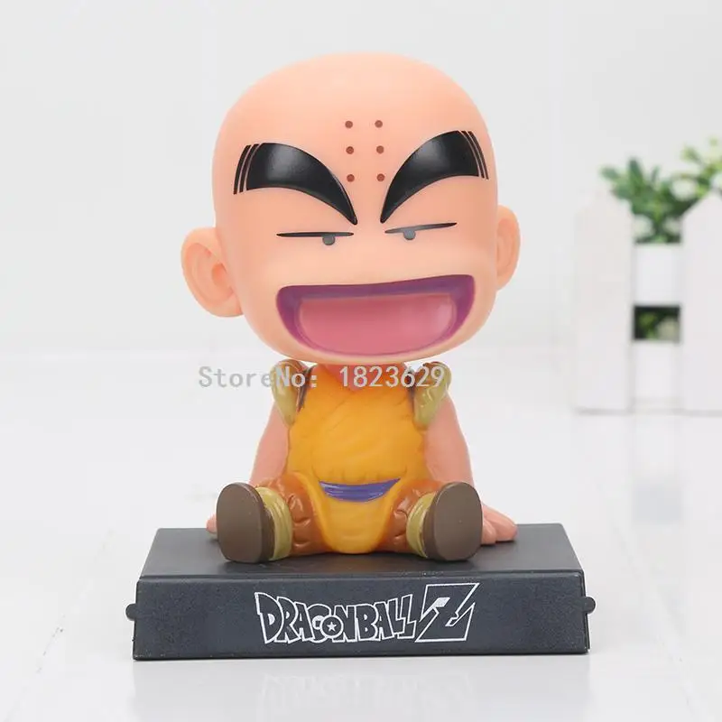 На высоком каблуке 12 см с качающейся головой героя аниме «Наруто Dragon Ball Z Son Goku Krillin встряхиванием светодиодная наголовная держатель телефона кронштейн автомобильное Украшение Фигурка Игрушки