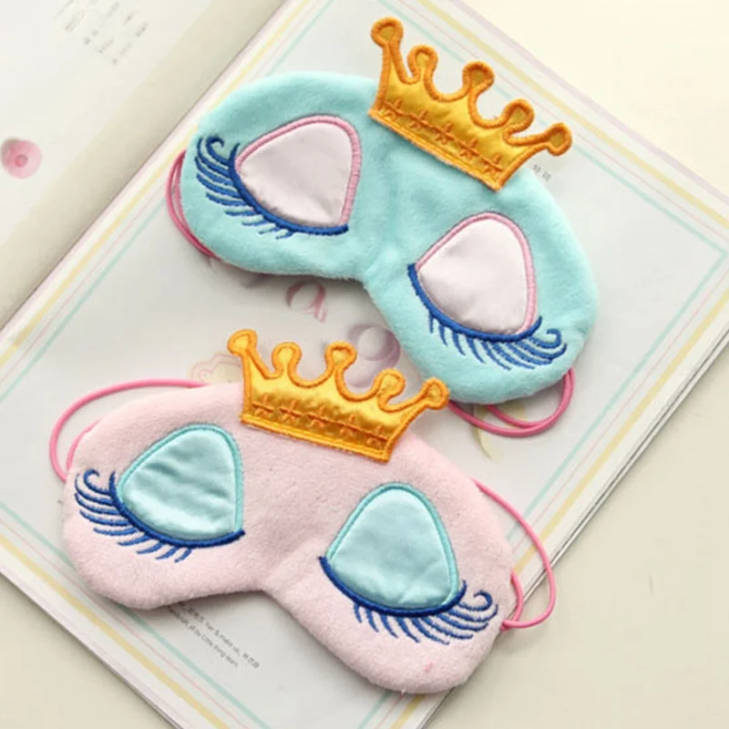 Милая Розовая/синяя маска для сна в виде короны тени век чехол путешествий