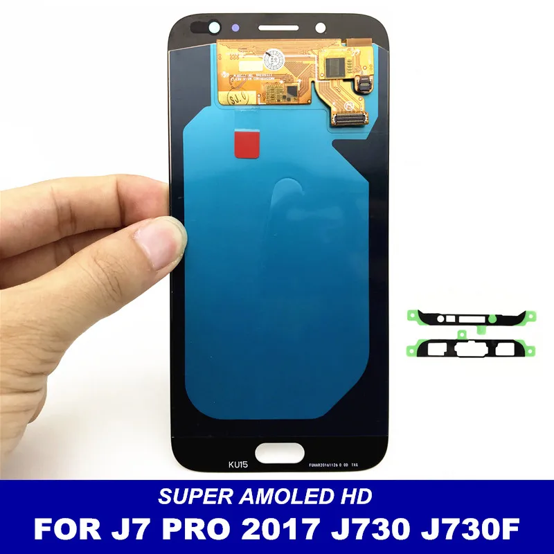 Мобильный телефон lcd s Замена для samsung Galaxy J7 Pro J730 AMOLED ЖК-дисплей сенсорный дигитайзер яркая регулировка