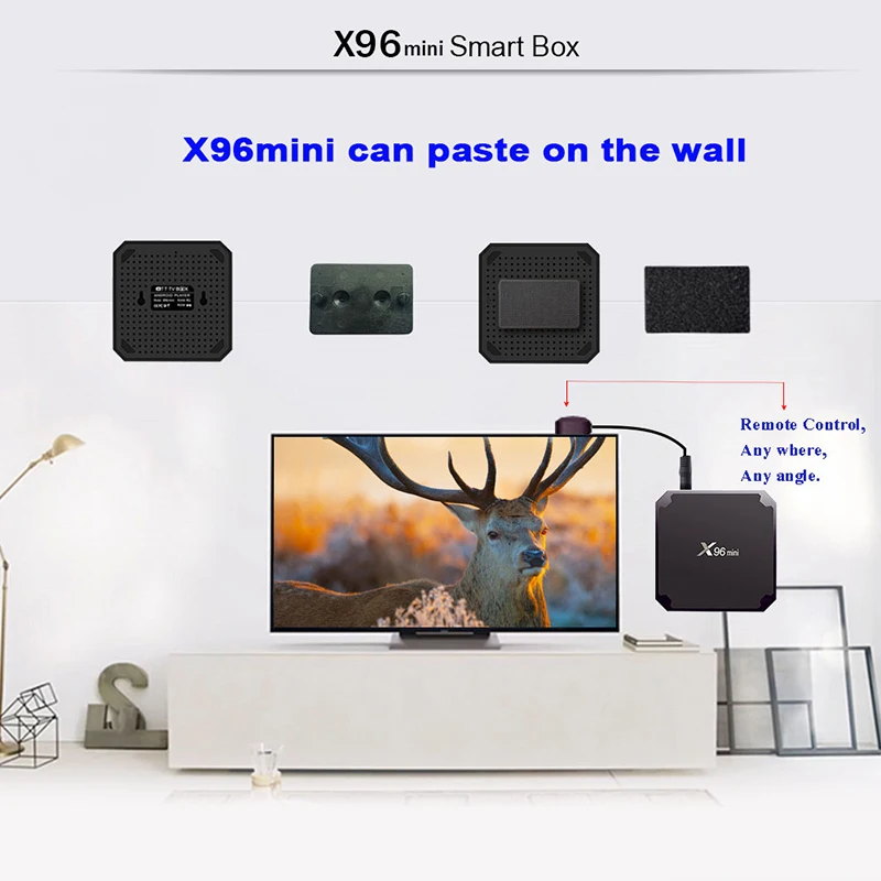 Мини ТВ приставка X96 android 7 1 2 ГБ 16 четырехъядерный процессор Amlogic S905W Wi Fi медиаплеер