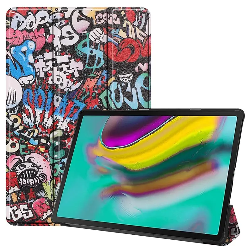 Graffiti Для samsung Galaxy Tab S5E чехол 10," умный тонкий кожаный магнитный откидной Чехол-подставка для Galaxy Tab S5E SM-T720 SM-T725 Funda - Цвет: Graffiti