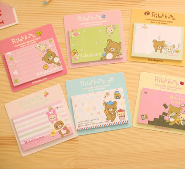 1 шт. новые милые легко Медвежонок Липкие заметки креативный мультфильм дизайн