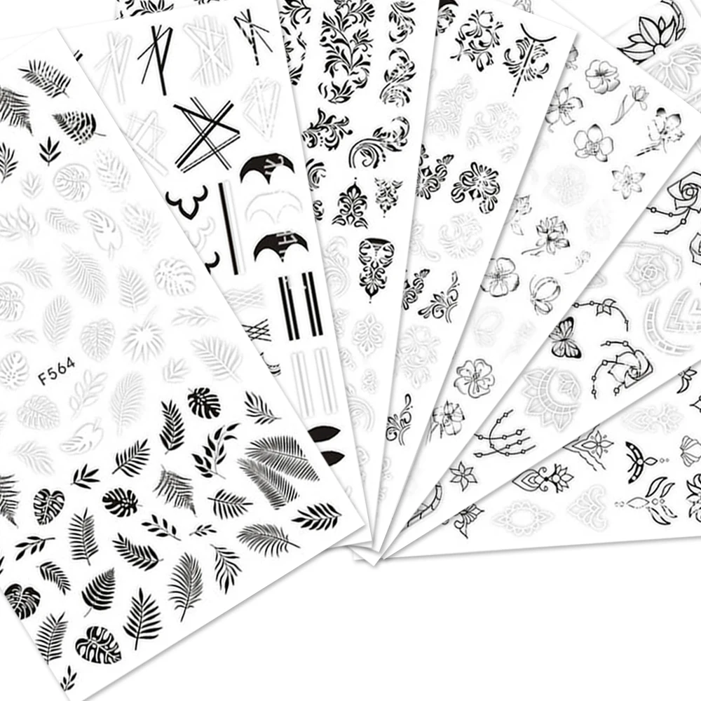 1 шт. водная наклейка и для ногтей зеленая Цветочная листочка простой летний