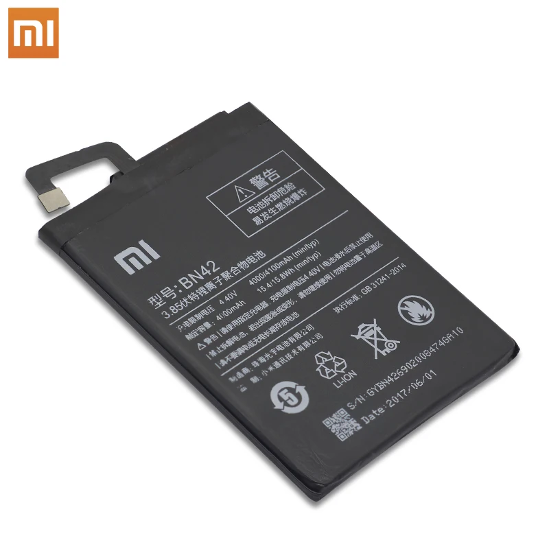 Xiao Mi Phone Battery BN42 для Xiaomi Redmi Hongmi 4 оригинальная запасная батарея высокая емкость 4000