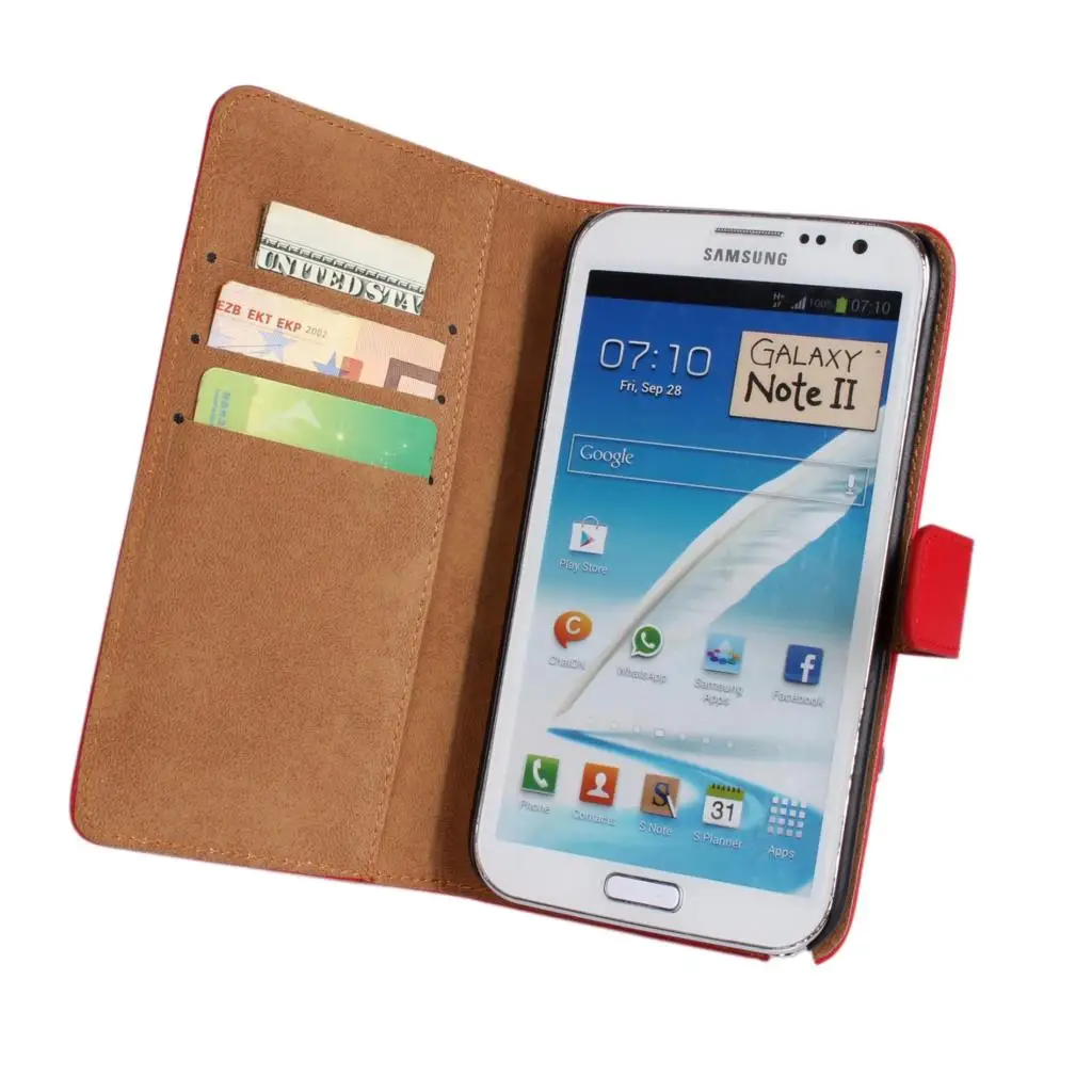 Кожаный чехол премиум-класса для samsung Galaxy Note 2 Note2 N7100 N7108 N7109 N719, чехол-бумажник в стиле ретро, чехол-держатель для карт GG