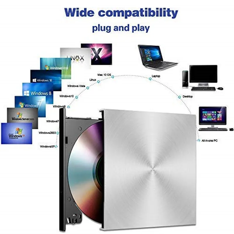 USB 3 0 DVD привод CD RW RAM горелка оптический внешний диск ROM плеер для ноутбука