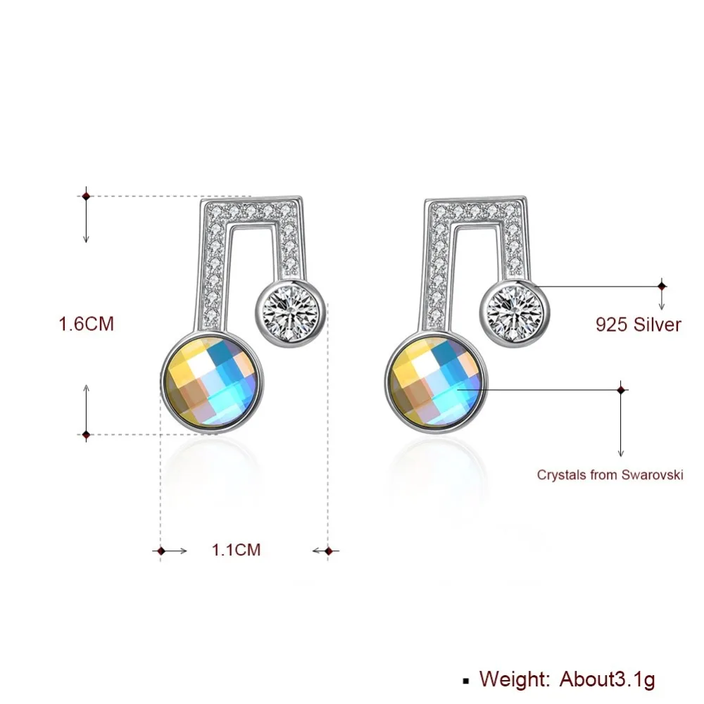 LEKANI кристаллы от Swarovski серьги капли 925 милые нотки поп геометрические бутик