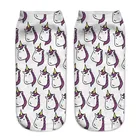 Носки женские в стиле Харадзюку, милые до щиколотки с 3D-принтом единорога, лошади, милые летние художественные