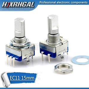 5 шт. полуосевой Поворотный энкодер, Длина ручки 15 мм, кодовый переключательEC11цифровой потенциометр с переключателем 5-контактный hjxrhgal