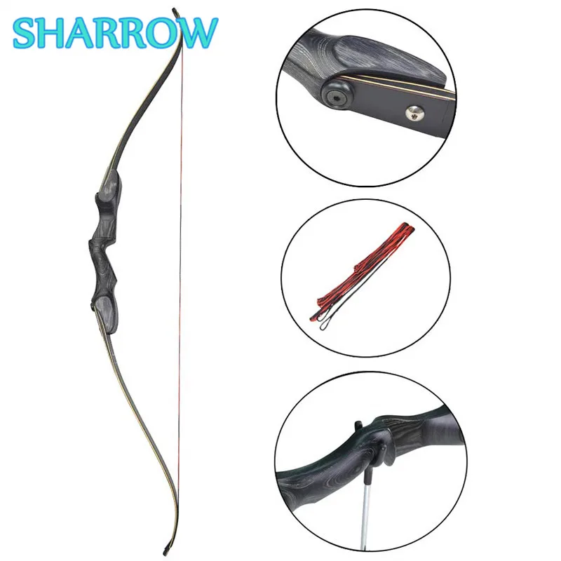 

60" ILF Archery Takedown American Hunting Bow Recurve Bow 30-60lbs Limbs Riser Right Hand Camping Training Shooting Accessories