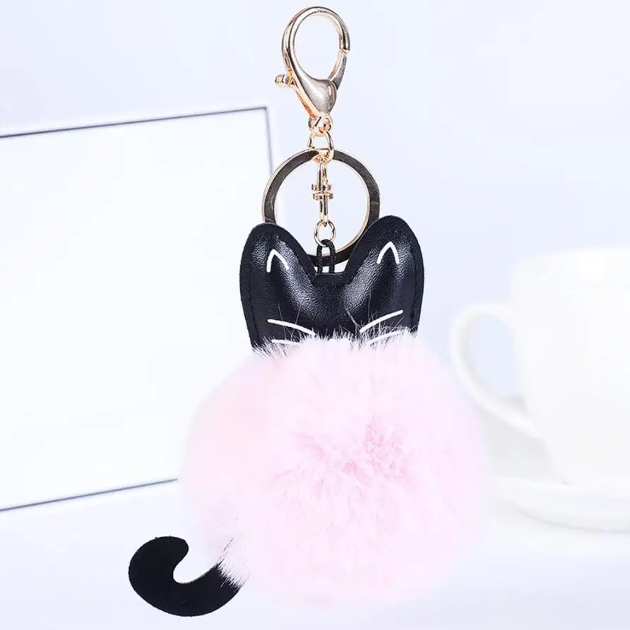 Pink Женские аксессуары для дамских сумочек, сумка, украшение, подвеска, мягкий помпон, кавайные украшения для девочек#121 - Цвет: Pink