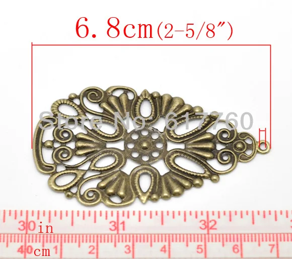 Бесплатная shipping 20Pcs с бронзовой филигранью под старину подвески/соединители DIY