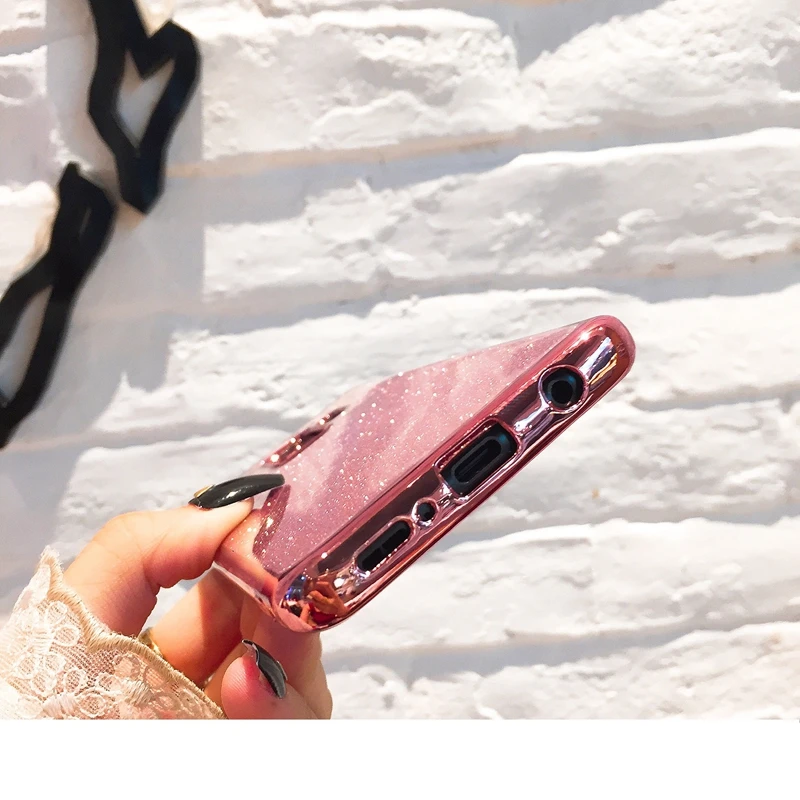 Glitter Soft TPU Plating Case For Samsung Galaxy S9 S8 Plus A6 A8 J4 J6 A5 A7 A9 2018 2017 S6 S7 Edge Note 8 9 Bling Coque |