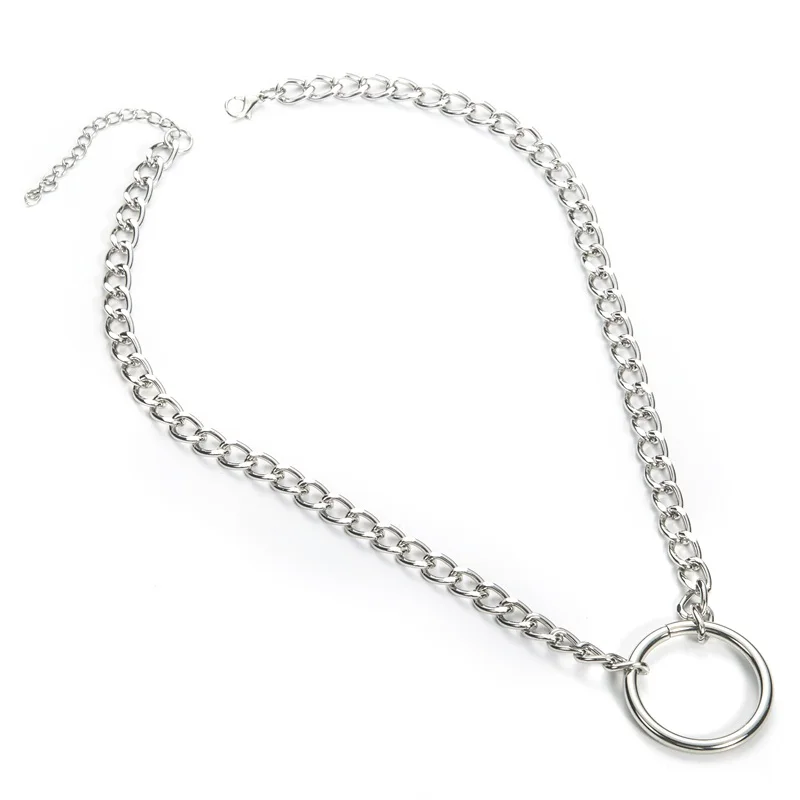 Женская цепочка на замке серебряное ожерелье с подвеской в готическом стиле эмо