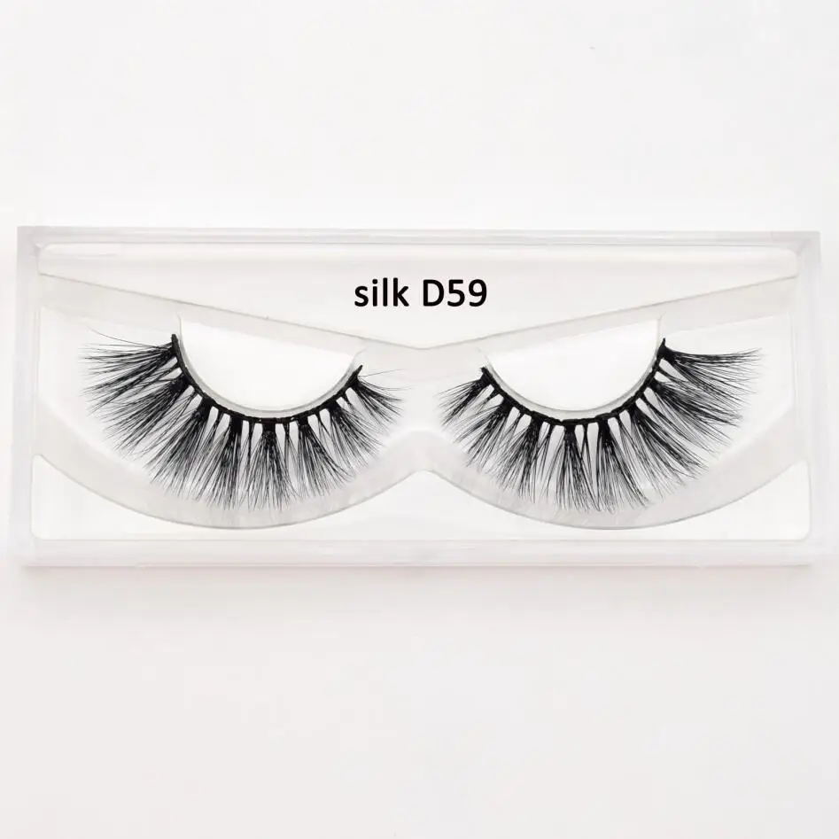 silkD59 3D натуральные норковые ресницы, натуральные длинные накладные ресницы, ручная работа, накладные ресницы, удлиняющие ресницы, Длинные ресницы - Цвет: silkD59