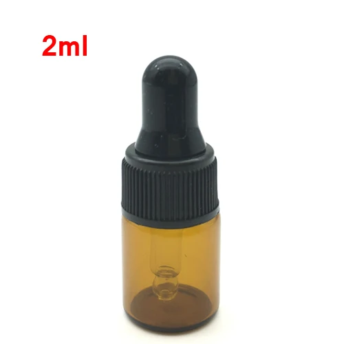 Amber with Black Cap Лот из 20 штук 2 мл янтарные маленькие стеклянные флаконы-капельницы для эфирных масел духов крошечные портативные бутылки - Цвет: Amber with Black Cap