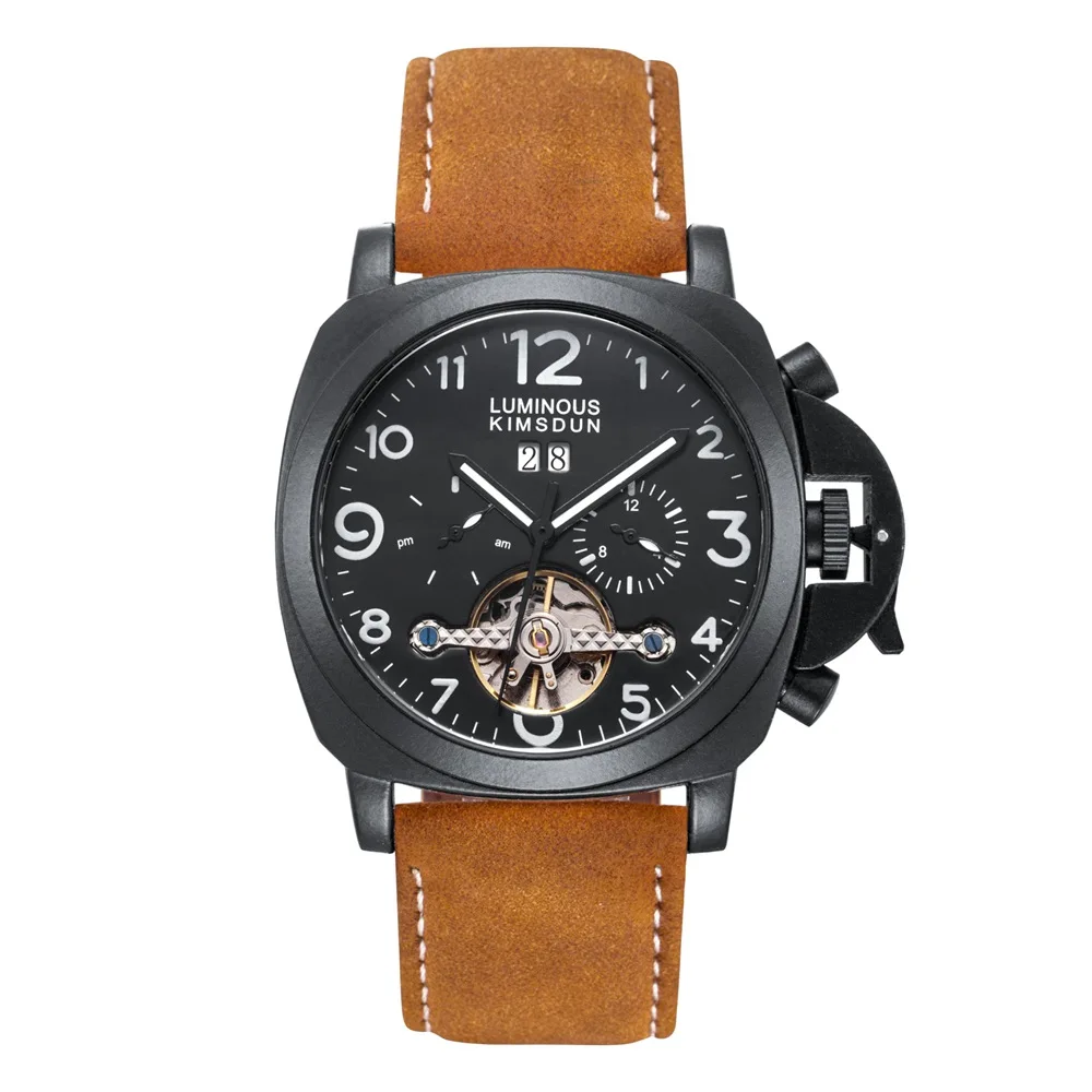 Роскошные брендовые автоматические механические часы Tourbillon мужские