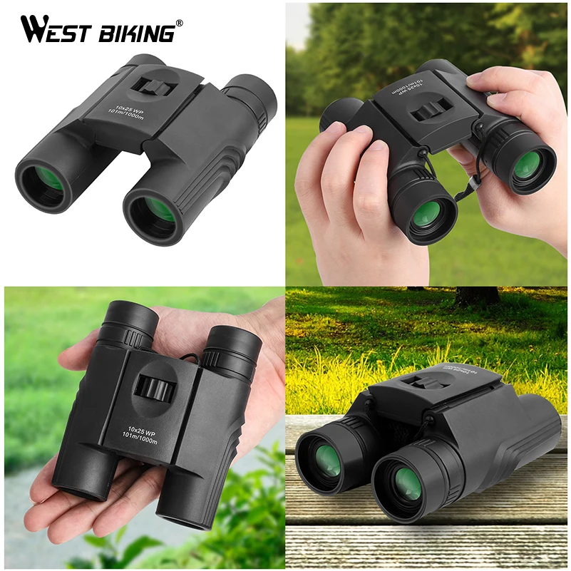 WEST BIKING бинокли 10*25 BAK4 Prism FMC зеленая пленка портативный телескоп полностью