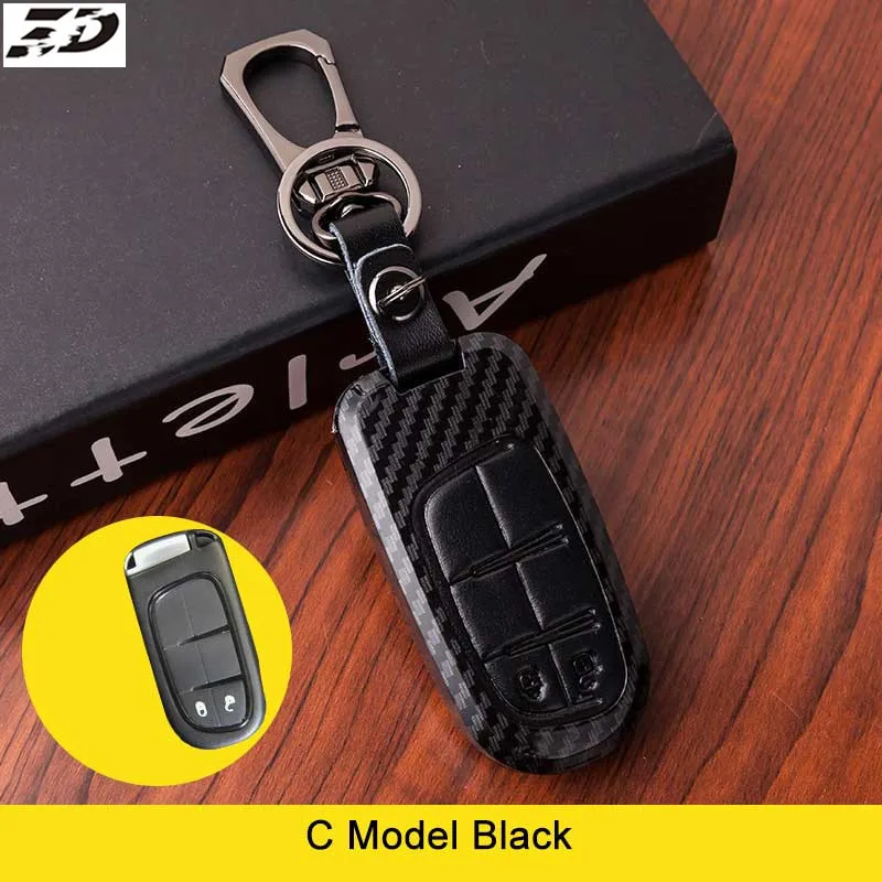 Кожаный чехол для ключей из углеродного волокна Jeep Grand Cherokee Compass Patriot Dodge Journey Chrysler