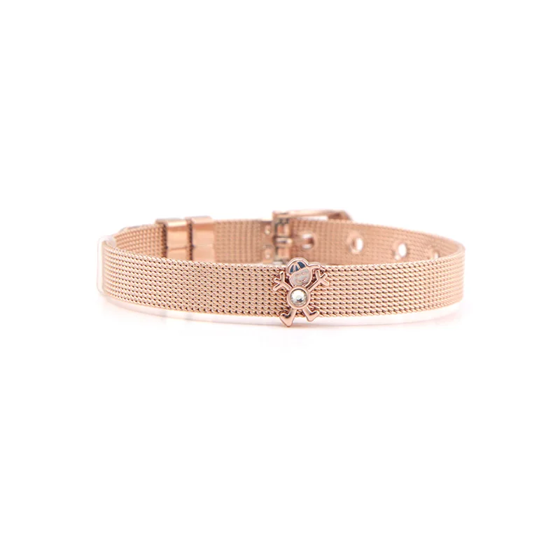SET 4 Somsoar Jewelry розовое золото DIY Слайд Подвески из нержавеющей стали сетки браслет браслеты для подарок ко Дню Святого Валентина - Окраска металла: SET 4