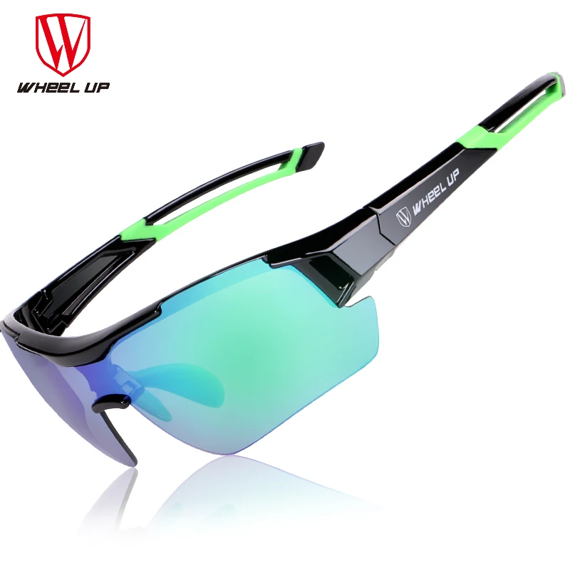 Black green Колеса до 3 объектива UV400 велосипедные очки водонепроницаемое покрытие аэродинамический велосипед поляризованные солнцезащитные очки MTB велосипедные очки солнцезащитные очки - Цвет: Black green