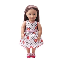 doll clothes little daisy white dress with belt toy accessories fit 18 inch girl doll and 43 cm baby dolls c9