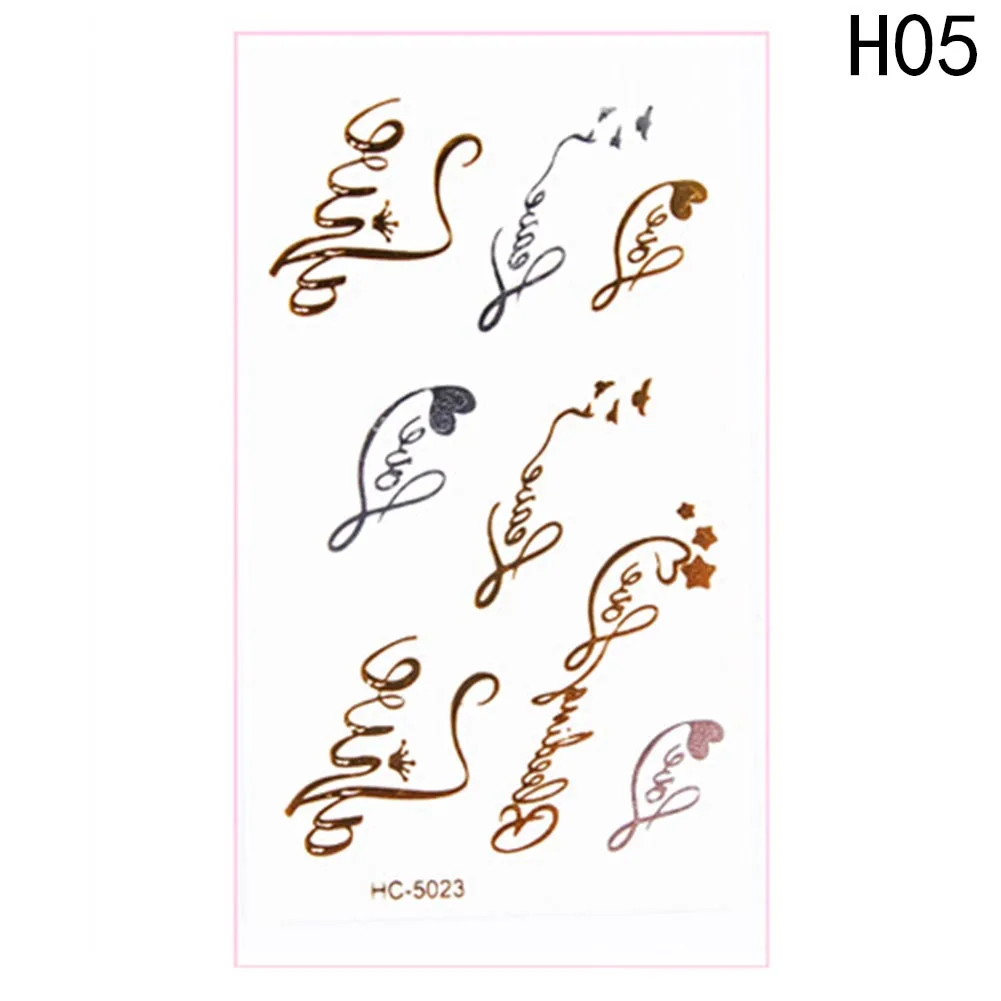 2 шт Металлические Водонепроницаемые Временные Татуировки золотые серебряные