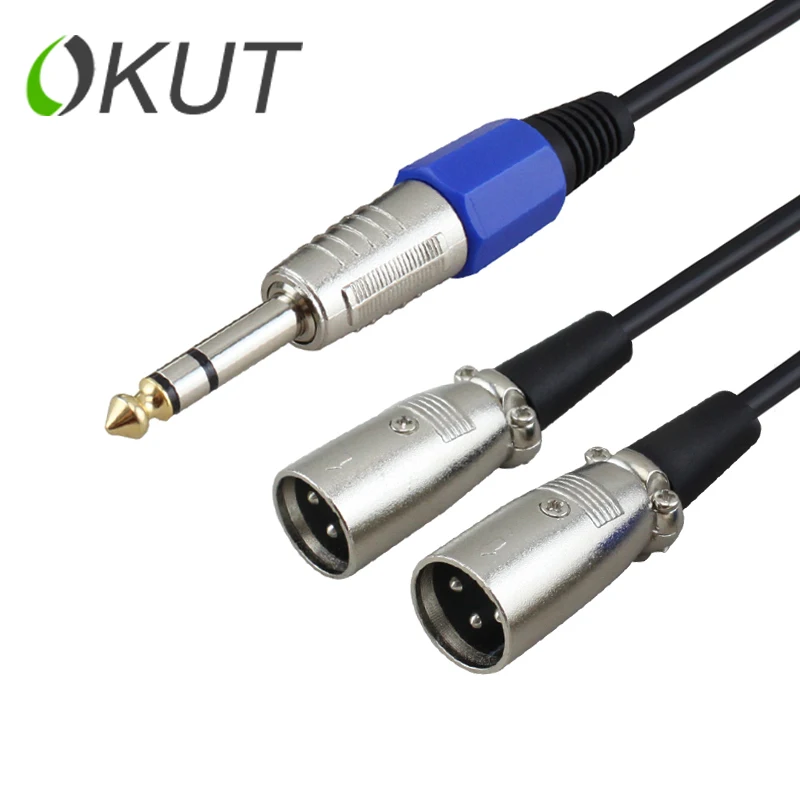 Okut один 6.35 мм Мужской два XLR 3.5 см 3 ppin male Jack 1/4 &quot6.35 женские подключите