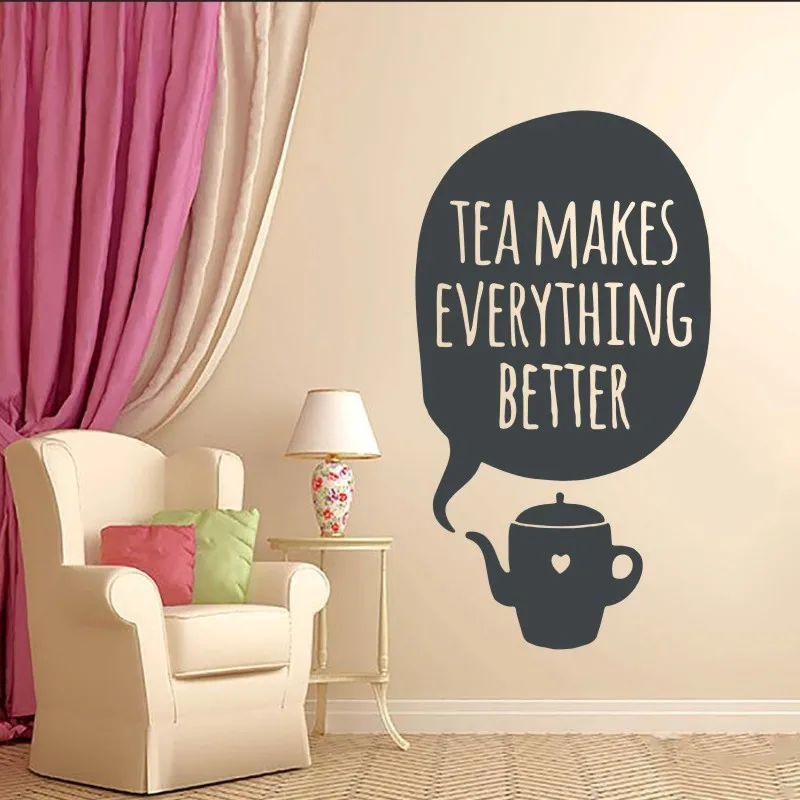 Настенная виниловая наклейка с изображением чая сделает все лучше настенное