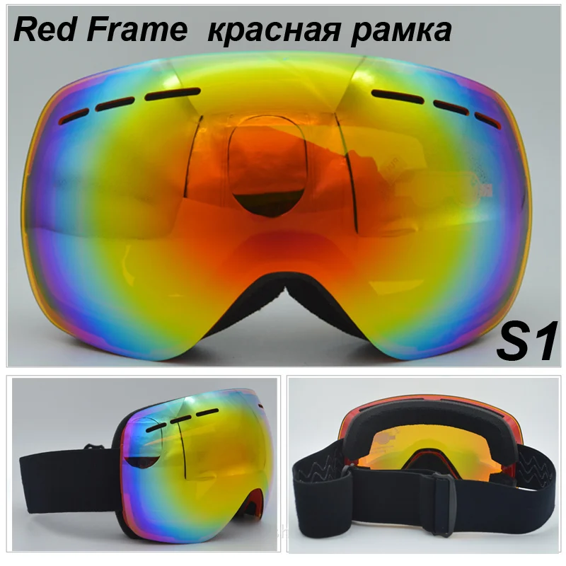 OBAOLAY, брендовые лыжные очки, двухслойные, UV400, анти-туман, большая Лыжная маска, очки для катания на лыжах, для мужчин и женщин, для снега, сноуборда, катания на коньках