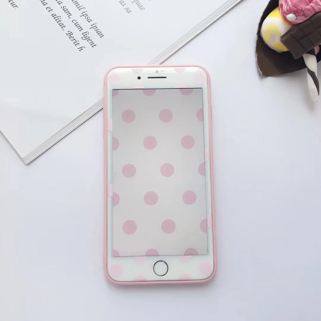 Модная Черная защитная пленка Rlenda в горошек закаленное стекло для iPhone 6 6S 8 7 Plus 3D