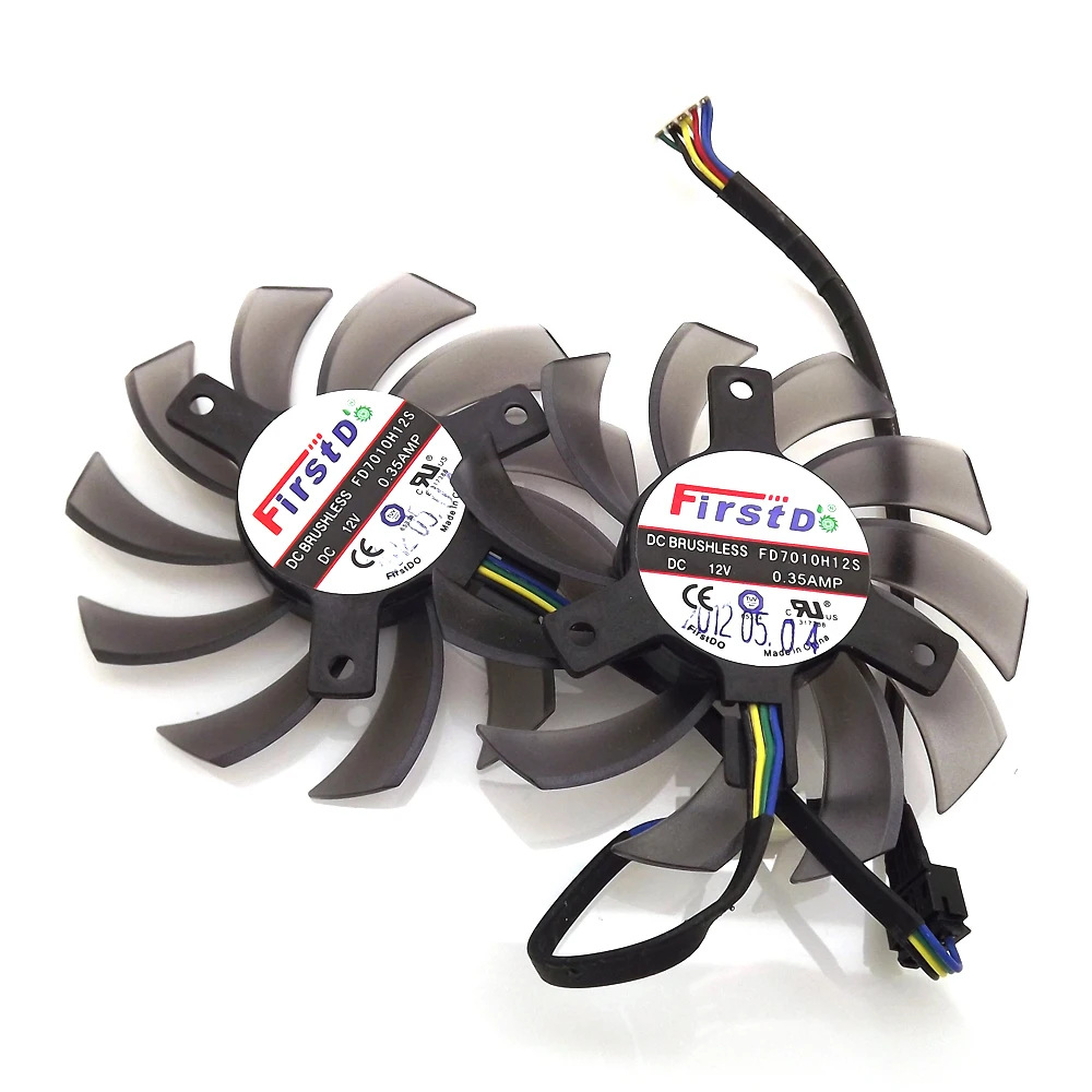 Вентилятор VGA для ASUS GTX690 GTX680 GTX670 GTX660TI HD7970 R9 270X GTX770 5Pin 2 шт./лот|75mm vga fan|card fangraphics card fan |